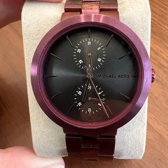 Michael Kors Purple and Black Chronograph Watch - Picture 2 of 4